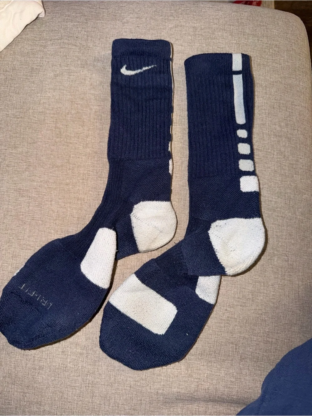 Nike Navy and White Men's Athletic Crew Socks